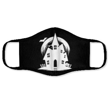 Discover Bat Full Moon Haunted House Halloween Tattoo Face Masks