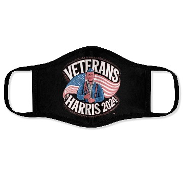 Discover Veterans Stand with Kamala Harris 2024 Face Masks
