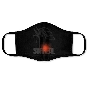 Discover "Black & Red Minimalist Grunge Art Face Masks"