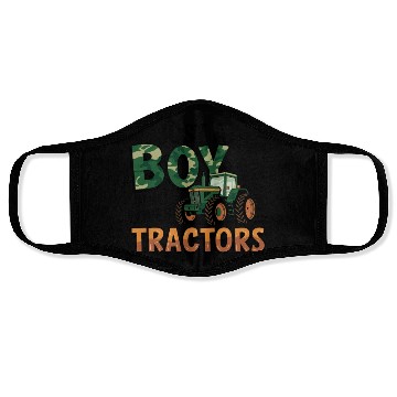 Discover Just a boy who loves tractors Face Masks