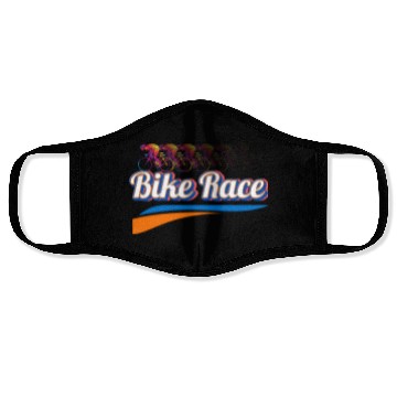 Discover Bike Race special colorful design. Face Masks