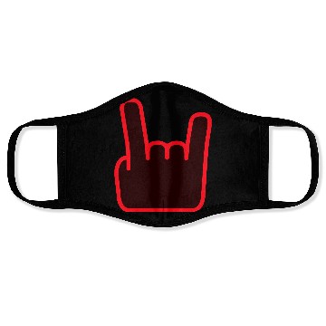 Discover Heavy Metal Fun Hard Rock Music Horns Hand Gesture Face Masks