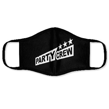 Discover Party Crew Team Fun Friends Group Member Text Logo Face Masks
