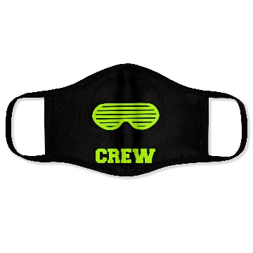 Discover Party Crew Face Team Friends Member Face Text Logo Face Masks