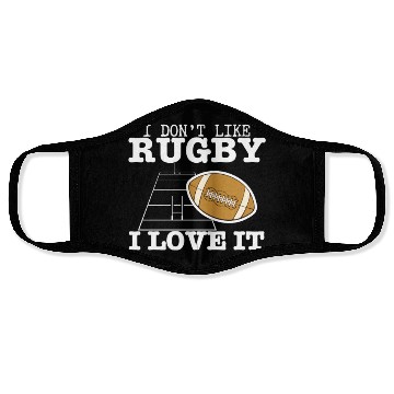 Discover I Love Rugby Funny Rugby Player Face Masks