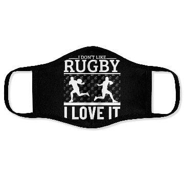 Discover I Love Rugby Funny Rugby Player Face Masks