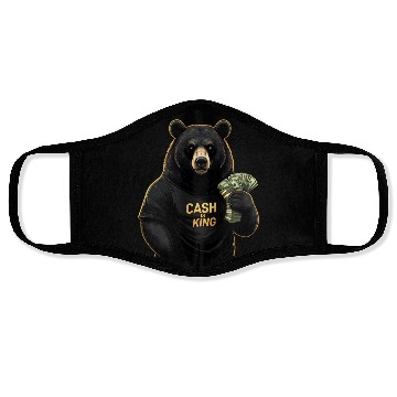 Discover Cash Is King - Bear Stacking Money Face Masks