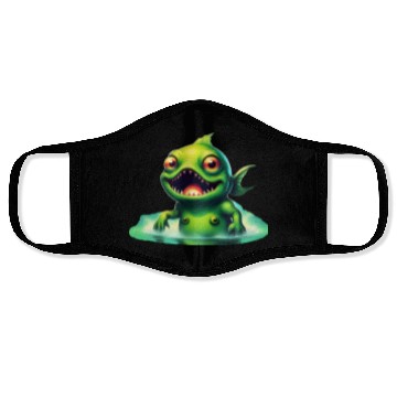 Discover Green Monster Fish Emerge from the Deep Lake Scary Face Masks