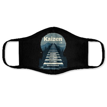 Discover Kaizen Effort Growth Progress Face Masks