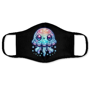 Discover funny cute green octopus Face Masks