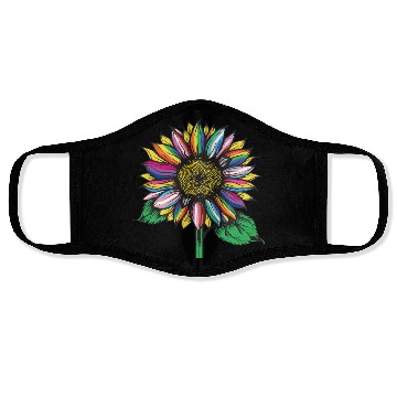 Discover LGBTQ sunflower rainbow flags Diversity Human Righ Face Masks