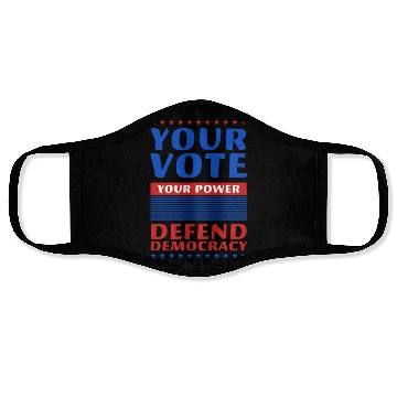 Discover Your Vote, Your Power - Defend Democracy -Election Face Masks