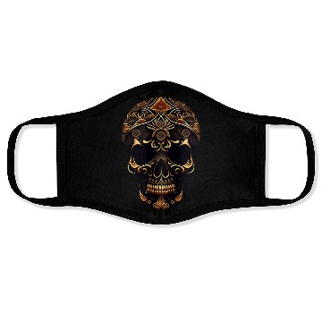 Discover skull with floral pattern it Face Masks