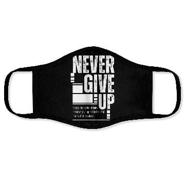 Discover Never Give Up Face Masks