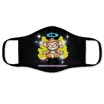 Discover yoga monkey Face Masks