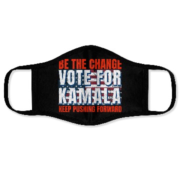 Discover Be the Change - Vote for KamalaHarris. US Election Face Masks