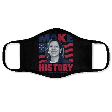 Discover Make History Kamala Harris Face Masks USA Flag Design