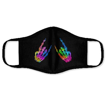 Discover Rock On Rock Star Skeleton Hands LGBT Rainbow Face Masks