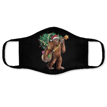 Discover Bigfoot Christmas Tree Lights Xmas Sasquatch Lover Face Masks
