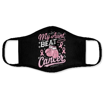 Discover My Aunt Beat Cancer Breast Cancer Awareness Face Masks