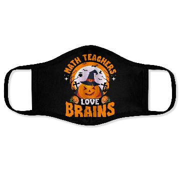Discover Math Teachers Love Brains Halloween Pumpkin Hat Face Masks
