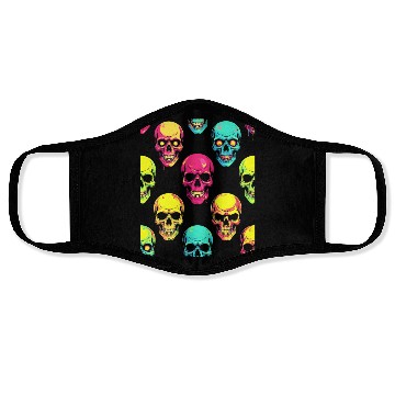 Discover Neon Pop Punk Skull Pattern Face Masks