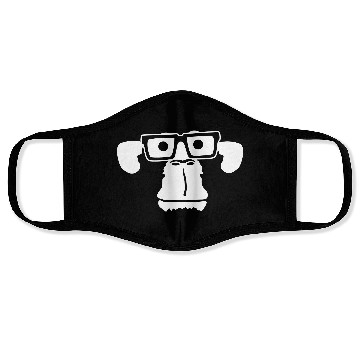 Discover Smart nerd monkey head horn-rimmed glasses geek Face Masks