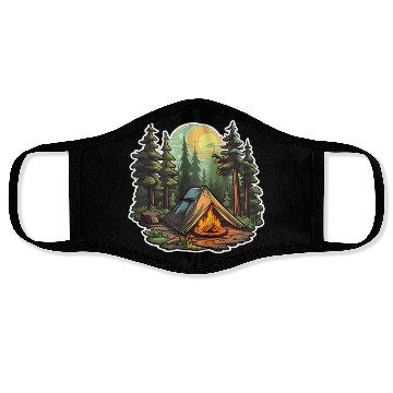 Discover Tents Forest Nature Camping Face Masks