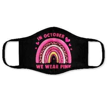 Discover In October We Wear Pink Leopard Face Masks