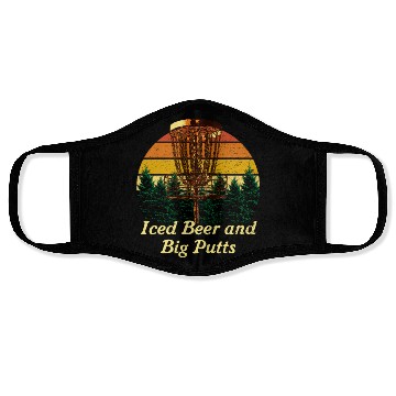 Discover Iced Beer and Big Putts Disc Golf Beer Lover Golfe Face Masks
