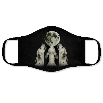 Discover Great Dane Dog Howling Moon Face Masks