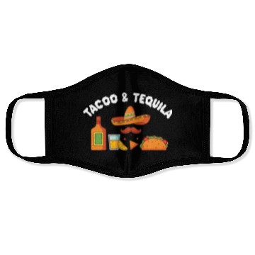 Discover Tacos & Tequila Funny Taco Lover Saying Slogan Face Masks