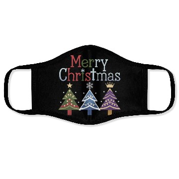 Discover Merry Christmas Cross Xmas Tree Retro Face Masks