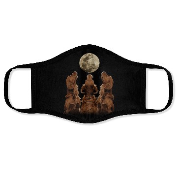 Discover Irish Setter Dog Howling Moon Face Masks