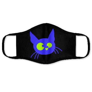 Discover Crazy Cat Squinting Funny Eyes Grimace Fun Cartoon Face Masks