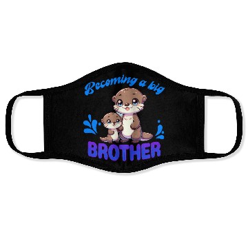Discover Soon I'll Be A Big Brother, Sweet Otter Brother Face Masks