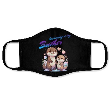 Discover Soon I'll Be A Big Brother, Sweet Otter Brother Face Masks