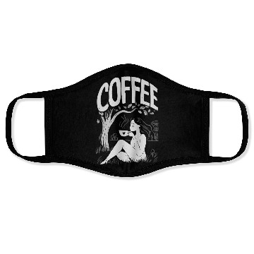 Discover Relaxing Lady Under Tree Design for Coffee Lovers Face Masks