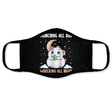 Discover Guinea Pig Munching All Day, Wheeking All Night Face Masks