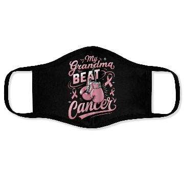 Discover My Grandma Beat Cancer Breast Cancer Awareness Face Masks