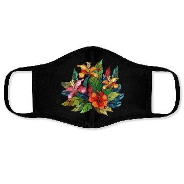 Discover Hibiscus bouquet Face Masks