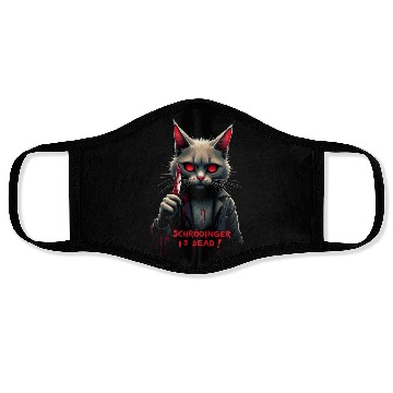 Discover Psycho Killer Cat Schrödinger science joke 4 Face Masks