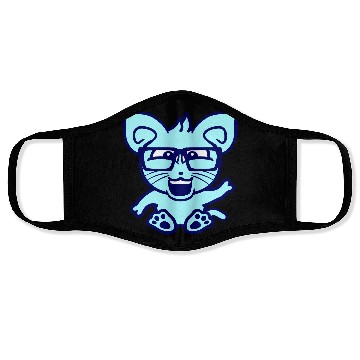 Discover Nerd Cat Horn-rimmed Glasses Geek Smart Kitten Fun Face Masks