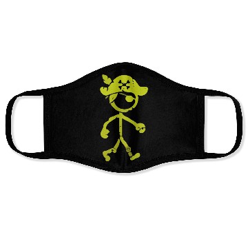 Discover Pirate Stick Figure Face Masks Distressed Yellow