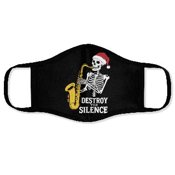 Discover Skeleton Saxophone Destroy the Silence Music Face Masks