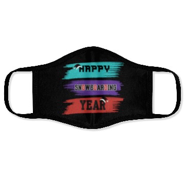 Discover Happy Snowboarding Year Winter Face Masks