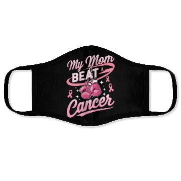 Discover My Mom Beat Cancer Breast Cancer Awareness Face Masks