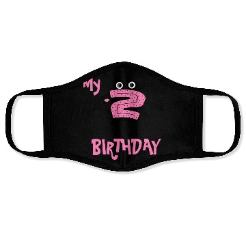 Discover Funny pink number two for birthdays Face Masks