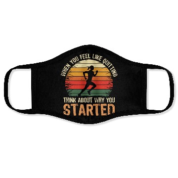 Discover Motivational Runner Vintage Think About Running Face Masks