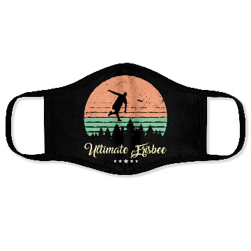 Discover Ultimate Frisbee Vintage Retro Sunset Face Masks